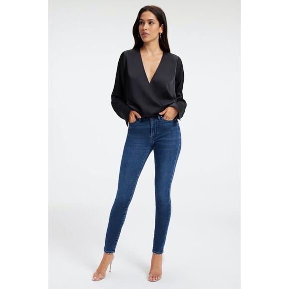 GOOD‎ AMERICAN SATIN WRAP TOP Size Small New with Tags - Picture 2 of 12